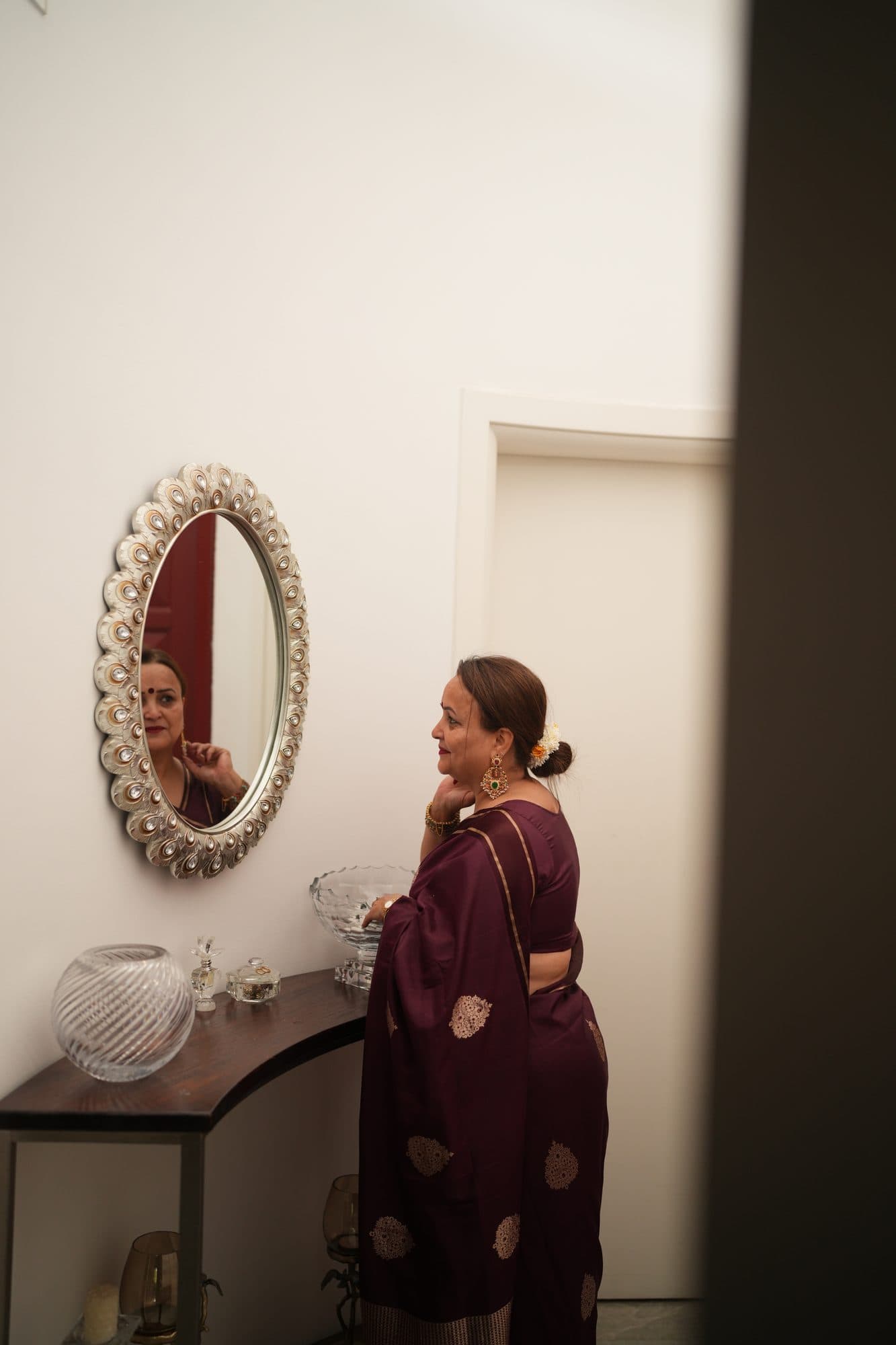 At the mirror