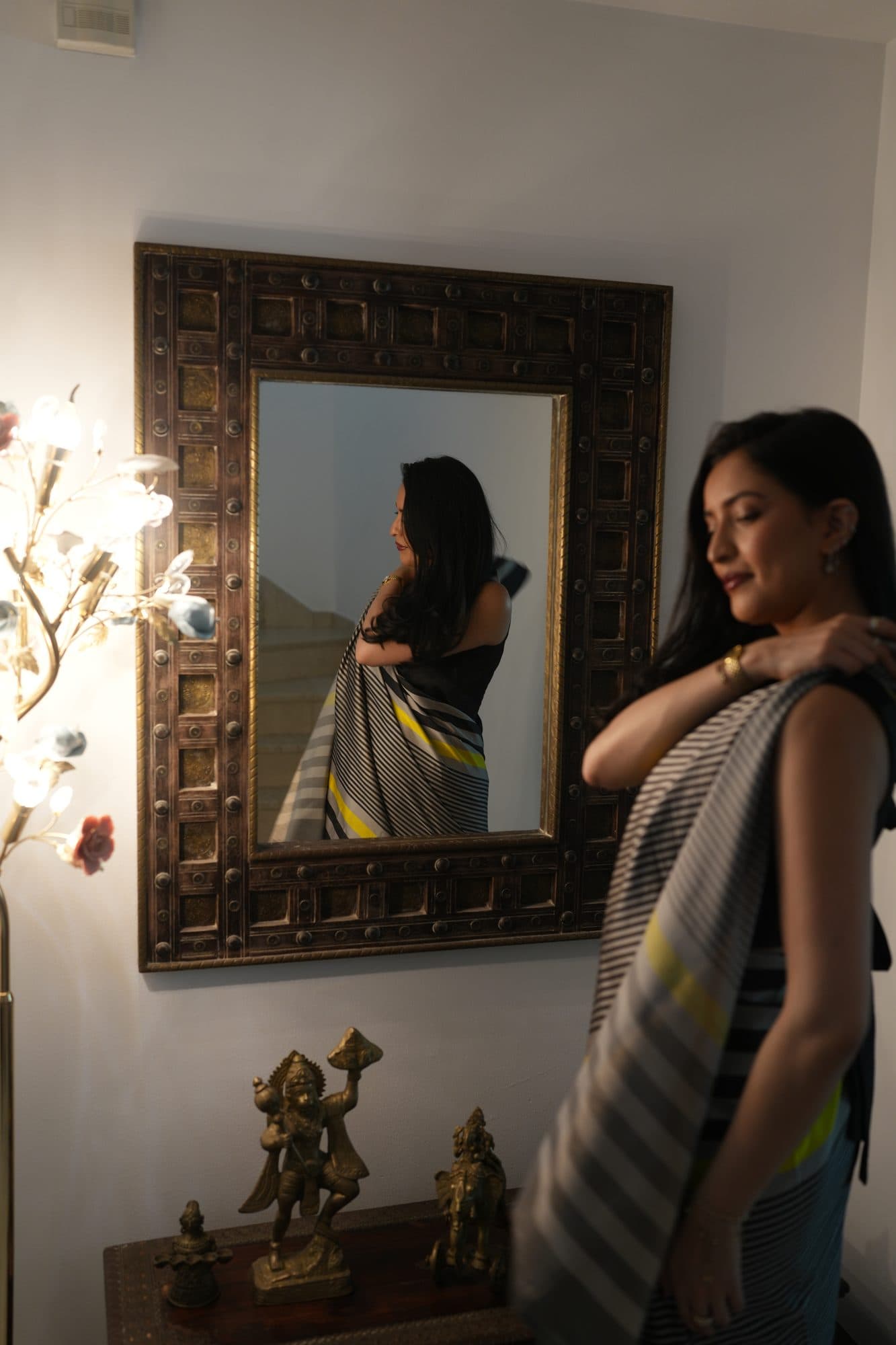 At the mirror