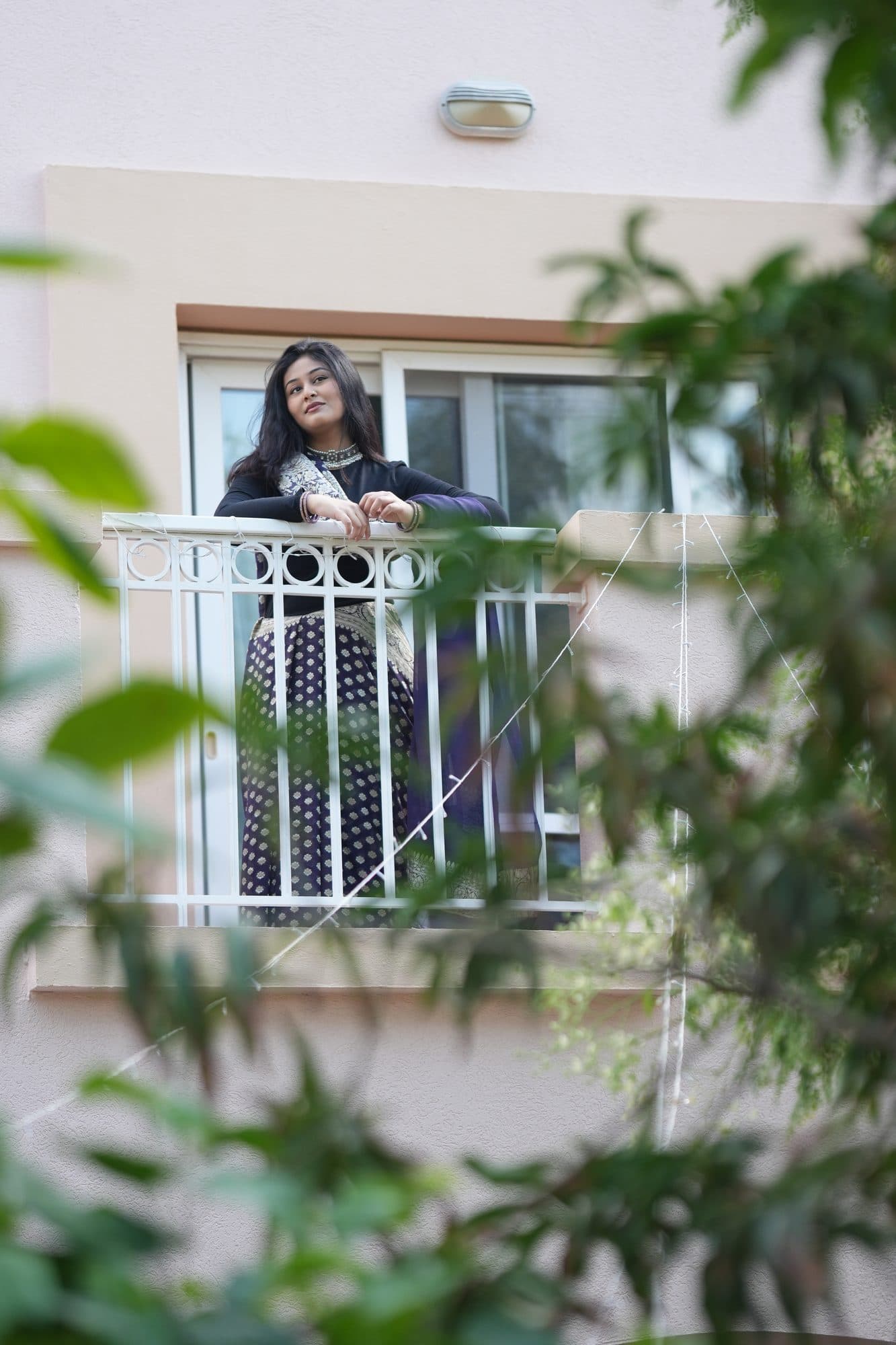 Chandni Buti, on the balcony
